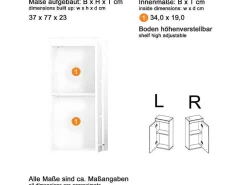 Amandamandobea Badkamerkast 1 Deur Grijs, Agave Grijs Hoogglans.-Trendteam Discount