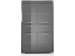 Amandamandobea Badkamerkast 1 Lade, 4 Deuren Grijs, Agave Grijs Hoogglans.-Trendteam Hot