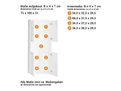 Amandamandobea Kolomkast 1 Open Vak, 4 Deuren Wit, Wit Hoogglans.-Trendteam Online