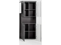 Amandamandobea Kolomkast 1 Open Vak, 4 Deuren Grijs, Agave Grijs Hoogglans.-Trendteam Clearance