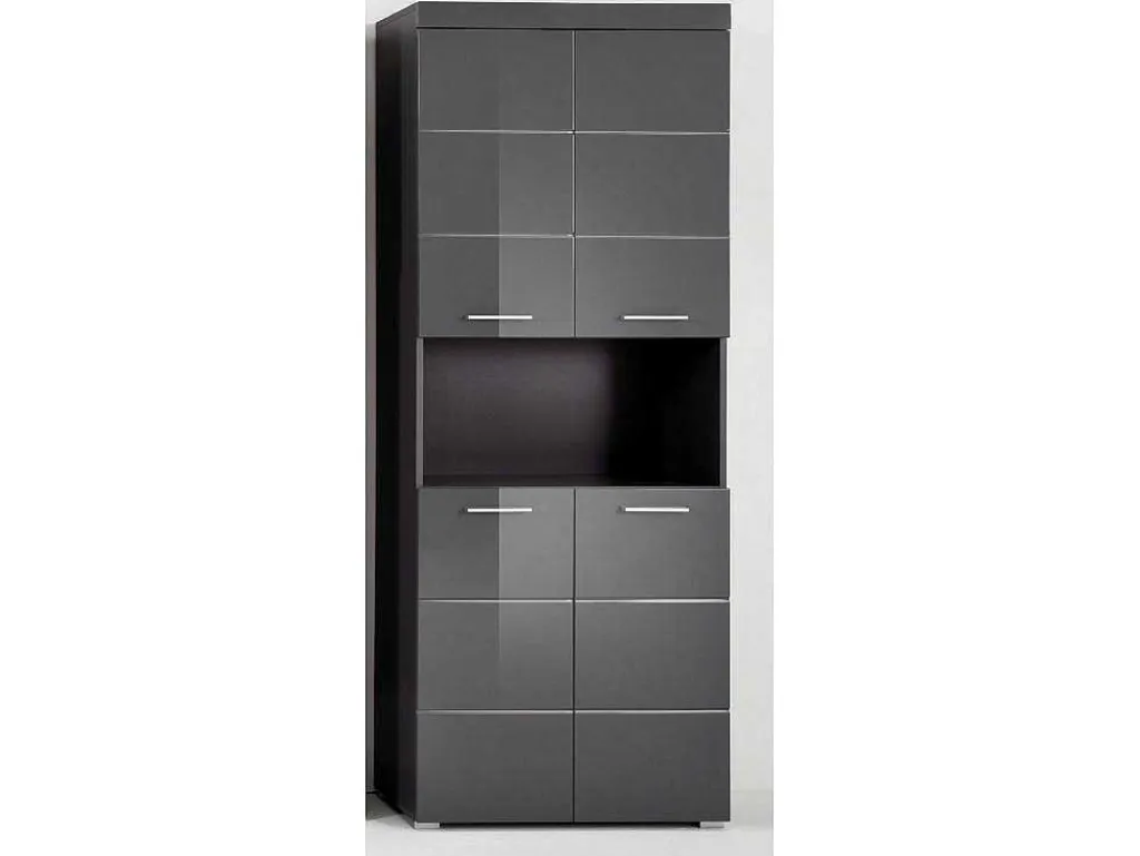 Amandamandobea Kolomkast 1 Open Vak, 4 Deuren Grijs, Agave Grijs Hoogglans.-Trendteam Clearance