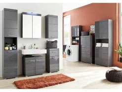 Amandamandobea Kolomkast 1 Open Vak, 4 Deuren Grijs, Agave Grijs Hoogglans.-Trendteam Clearance