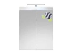 Amandamandobea Spiegelkast Met Licht, 2 Deuren, Wit Hoogglans.-Trendteam Best