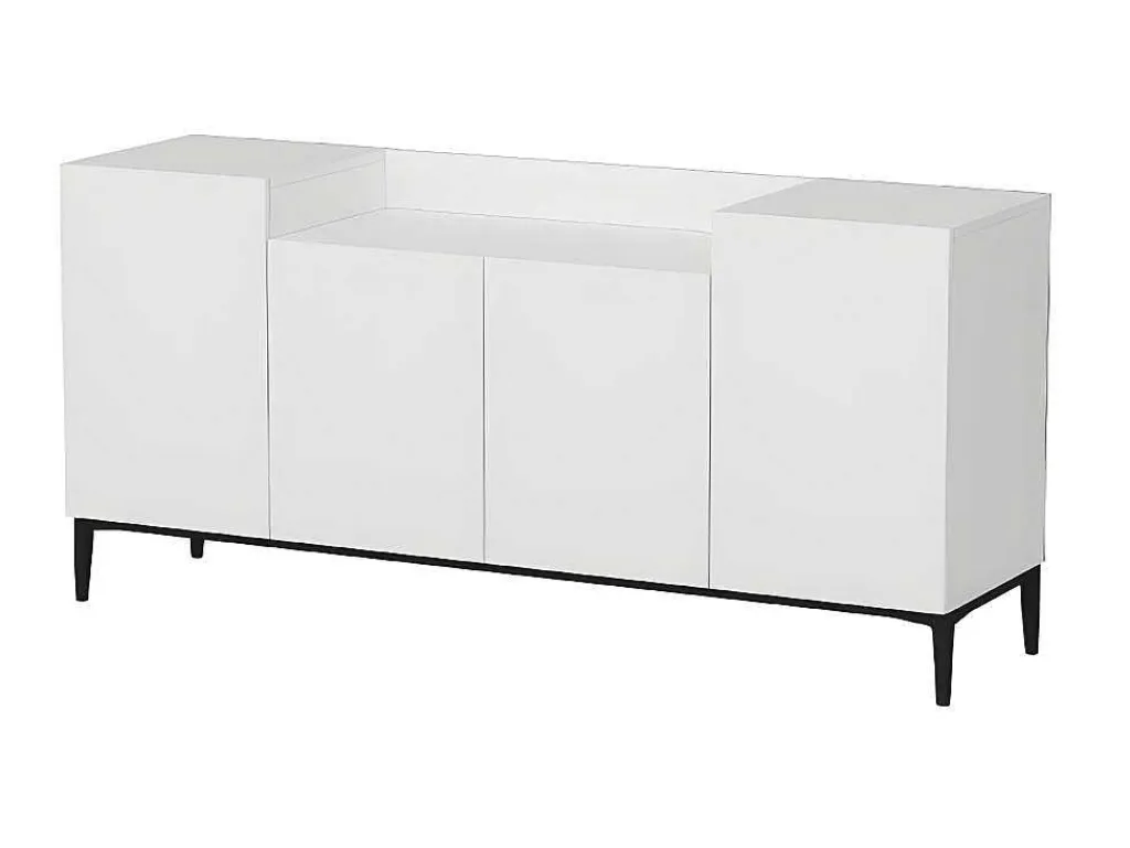 Annalisa Multifunctioneel Kabinet, Wit, Zwart, 160X42X75 Cm,-EPIKASA