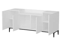 Annalisa Multifunctioneel Kabinet, Wit, Zwart, 160X42X75 Cm,-EPIKASA