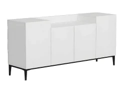 Annalisa Multifunctioneel Kabinet, Wit, Zwart, 160X42X75 Cm,-EPIKASA
