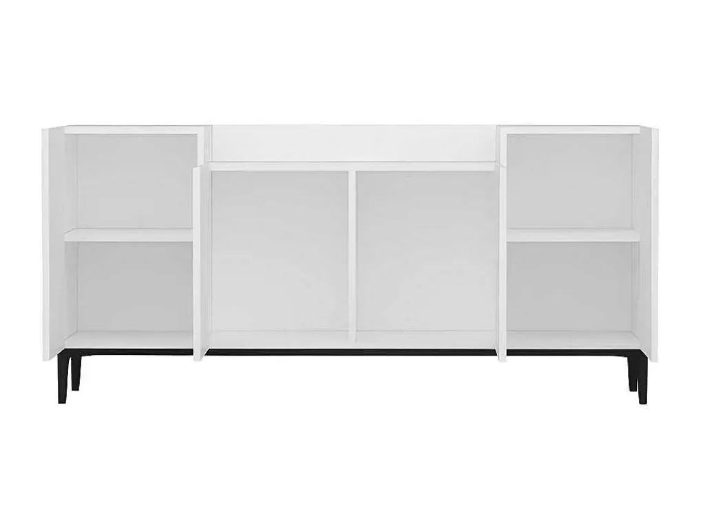 Annalisa Multifunctioneel Kabinet, Wit, Zwart, 160X42X75 Cm,-EPIKASA