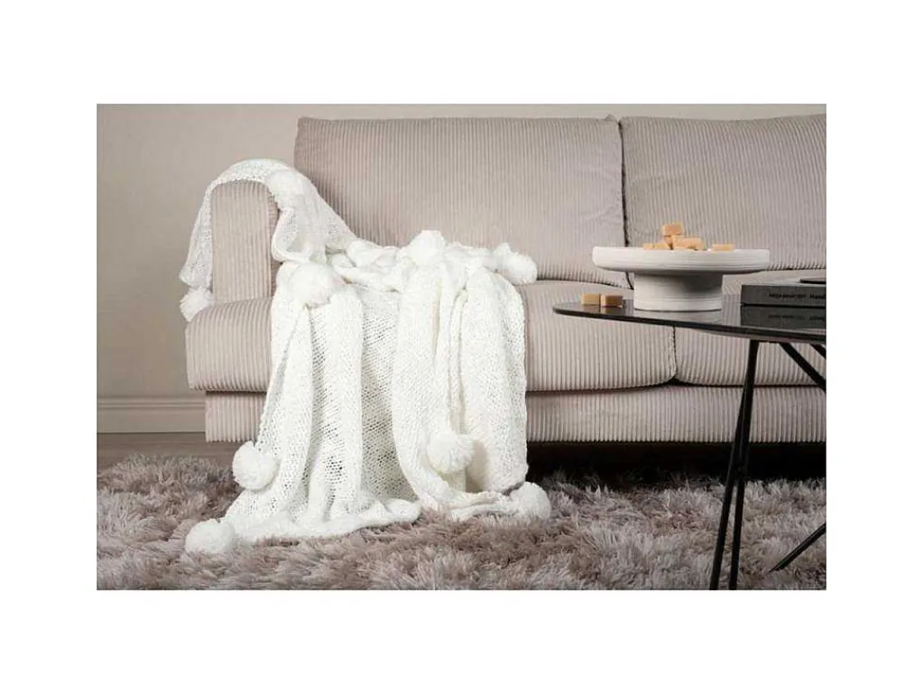 Anny Plaid 170X130Cm Wit.-Venture Home Discount