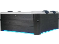 Antracietgrijze Halfharde Spa Met 6 Plaatsen Met Ledverlichting En Accessoires - 128 Stralen - L160 X B160 X H65 Cm - Napuka Van-Mspa Sale