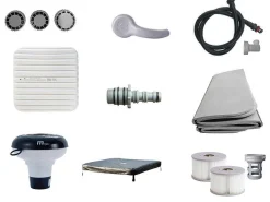 Antracietgrijze Halfharde Spa Met 6 Plaatsen Met Ledverlichting En Accessoires - 128 Stralen - L160 X B160 X H65 Cm - Napuka Van-Mspa Sale