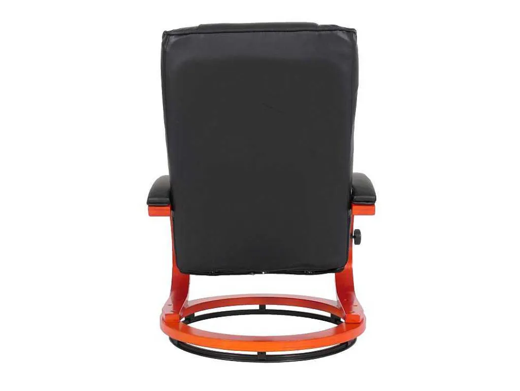 Aprilia Relaxfauteuil Met Kruk, Zwart-Vente-unique Discount