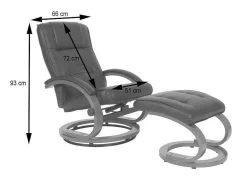 Aprilia Relaxfauteuil Met Kruk, Zwart-Vente-unique Discount