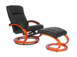 Aprilia Relaxfauteuil Met Kruk, Zwart-Vente-unique Discount