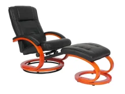 Aprilia Relaxfauteuil Met Kruk, Zwart-Vente-unique Discount