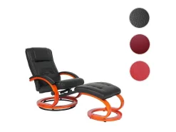 Aprilia Relaxfauteuil Met Kruk, Zwart-Vente-unique Discount
