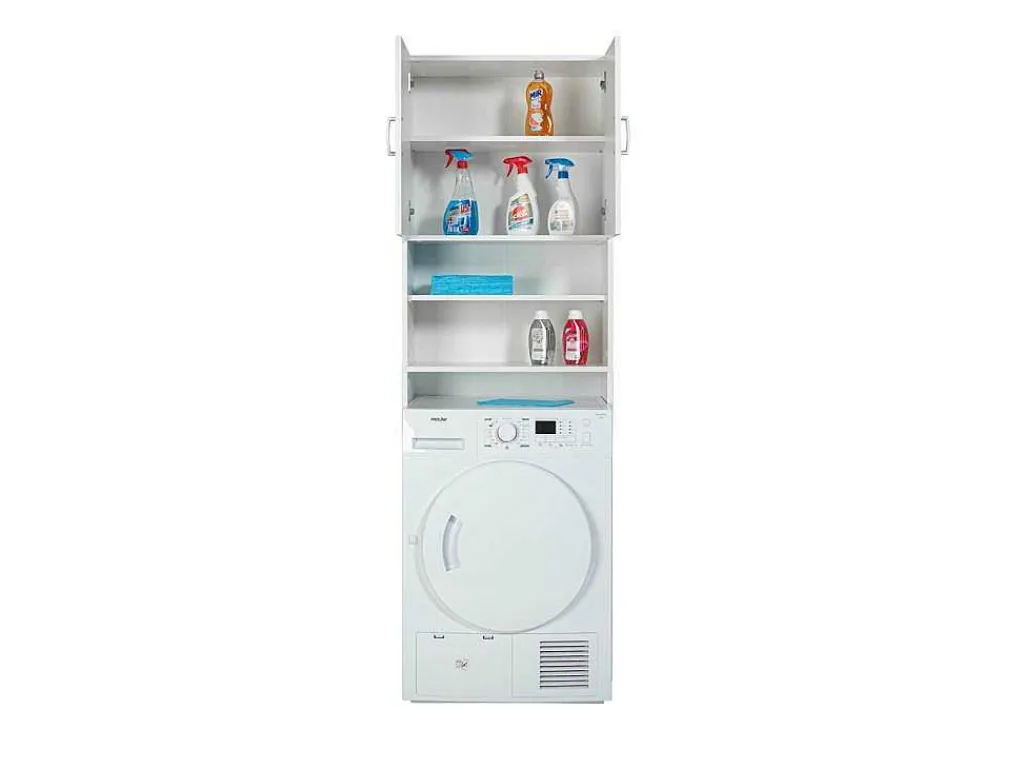 Arconati Badkamerkast Voor Wasmachine 2 Deuren, 2 Open Vakken Wit.-Vente-unique Outlet