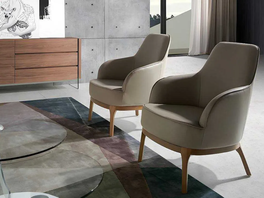 Armstoel Met Kunstleer Bekleed 5043-Angel Cerda