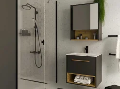Badkamer Muurkast - Antraciet - 60 Cm - Yangra-Vente-unique Best