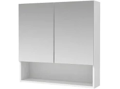 Badkamer Muurkast Met Spiegel En Nis Zumpa - Wit-Vente-unique Clearance