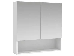 Badkamer Muurkast Met Spiegel En Nis Zumpa - Wit-Vente-unique Clearance