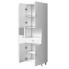 Badkamerkast Met Staande Spiegel - 180 Cm - Wit - Minela-Vente-unique Outlet