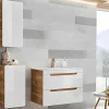 Badkamerkast Naturel En Wit - L35 X B22 X H75 Cm - Aruba-Vente-unique New