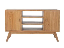 Badkamermeubel In Teakhout Met Dubbele Wastafel - 135 Cm - Gianyar-Vente-unique Online