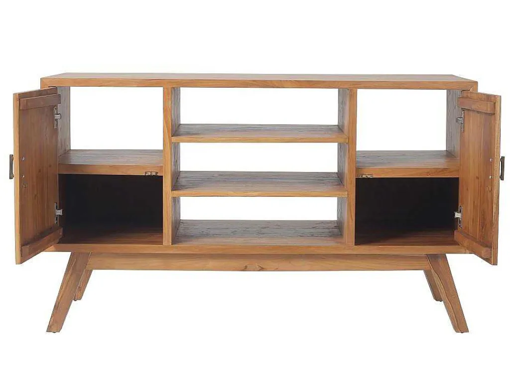 Badkamermeubel In Teakhout Met Dubbele Wastafel - 135 Cm - Gianyar-Vente-unique Online