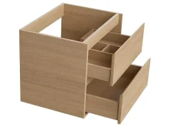 Badkamermeubel Met Opzetwastafel Van Steen - Eikenfineer - 60 Cm - Milipam-Vente-unique Sale