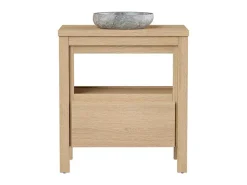 Badkamermeubel Met Wastafel Van Steen - Eiken Fineer - 80 Cm - Cosmoti-Vente-unique New