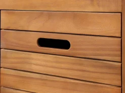 Badkamermeubel Van Acaciahout Met Dubbele Wastafel En Spiegels - 130 Cm - Pulukan-Vente-unique Discount