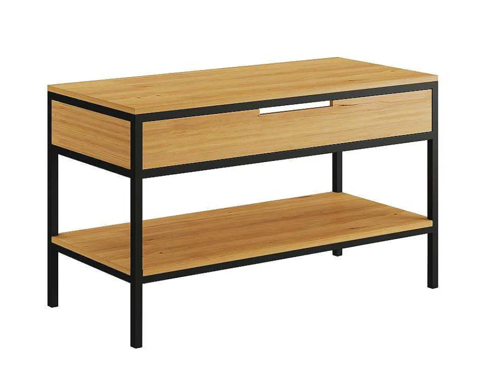 Badkamermeubel Van Licht Teakhout En Metaal Met Dubbele Wastafel - 120 Cm - Tukad-Vente-unique Best