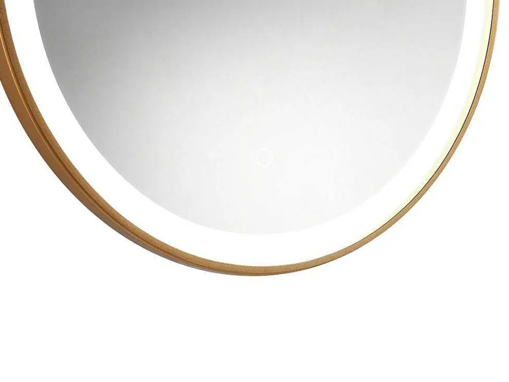 Badkamerspiegel Rond Met Led-Verlichting Numea - L60 X H60 Cm - Goudkleurig-OZAIA New