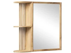 Badkamerwandkast Van Teak Met Spiegel En Nissen - Naturel - Cimahi-OZAIA Best