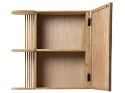 Badkamerwandkast Van Teak Met Spiegel En Nissen - Naturel - Cimahi-OZAIA Best