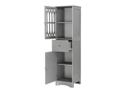 Badkamerzuil - 1 Lade En 2 Deuren - Verstelbare Planken - Grijs-ModernLuxe Clearance