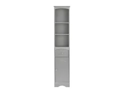 Badkamerzuil - H 170 Cm - Met 1 Lade En Verstelbare Planken - Grijs-ModernLuxe Clearance