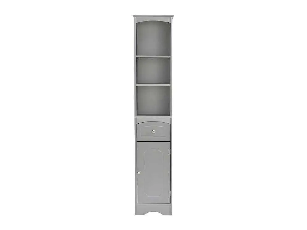 Badkamerzuil - H 170 Cm - Met 1 Lade En Verstelbare Planken - Grijs-ModernLuxe Clearance