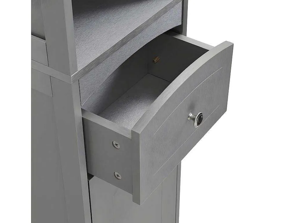Badkamerzuil - H 170 Cm - Met 1 Lade En Verstelbare Planken - Grijs-ModernLuxe Clearance