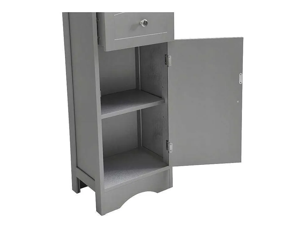 Badkamerzuil - H 170 Cm - Met 1 Lade En Verstelbare Planken - Grijs-ModernLuxe Clearance