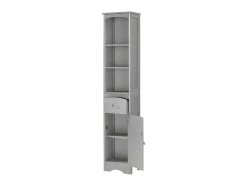 Badkamerzuil - H 170 Cm - Met 1 Lade En Verstelbare Planken - Grijs-ModernLuxe Clearance