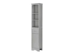 Badkamerzuil - H 170 Cm - Met 1 Lade En Verstelbare Planken - Grijs-ModernLuxe Clearance