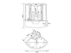 Baignoire-Douche Hydromassagehoek 150 X 150 Cm Narciso-ELITESHOPPING Discount