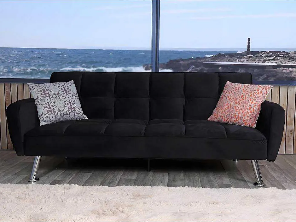 Bank Mcw-K19, Fluweel Zwart-Vente-unique