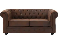 Bankstel En Fauteuil Chesterfield Van Microvezel Met Vintage Look-Vente-unique Sale