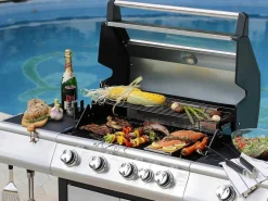 Barbecue Op Gas Met 4 Branders, 1 Rechaud Aan De Zijkant En 1 Grill 148 X 56 X 121 Cm - Roasty-Vente-unique Best