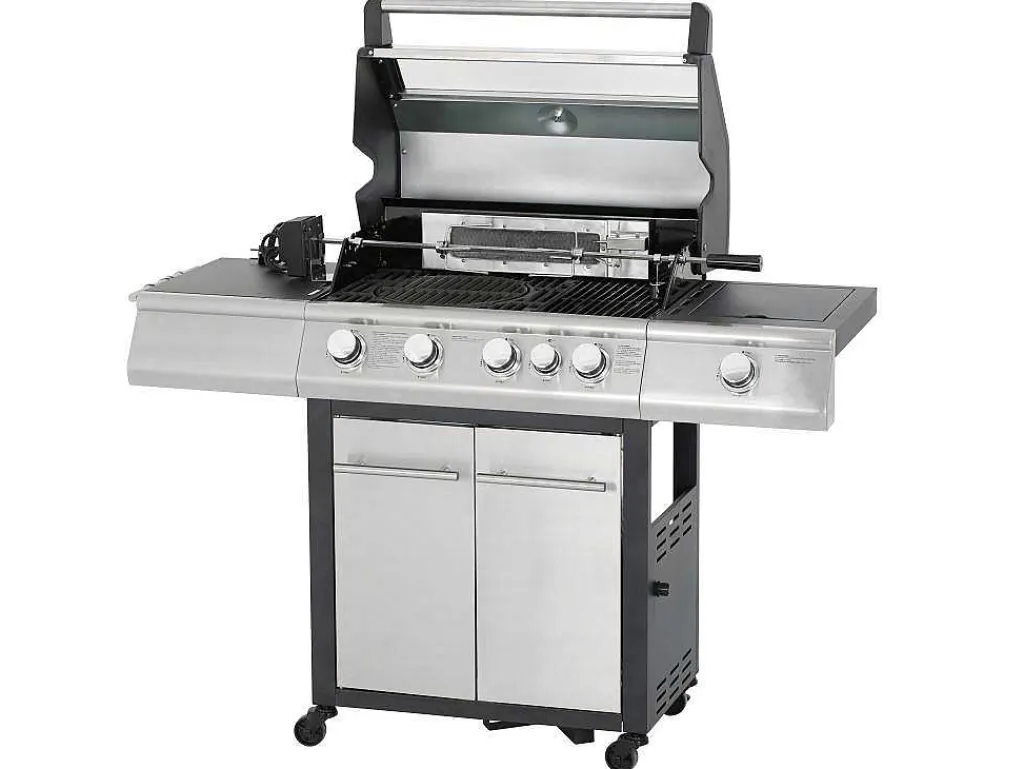 Barbecue Op Gas Met 4 Branders, 1 Rechaud Aan De Zijkant En 1 Grill 148 X 56 X 121 Cm - Roasty-Vente-unique Best