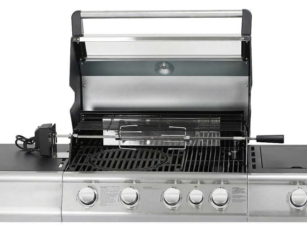 Barbecue Op Gas Met 4 Branders, 1 Rechaud Aan De Zijkant En 1 Grill 148 X 56 X 121 Cm - Roasty-Vente-unique Best