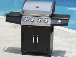 Barbecue Op Gas Met 4 Branders En 1 Rechaud Aan De Zijkant 143 X 54 X 115 Cm - Smoky-Vente-unique New