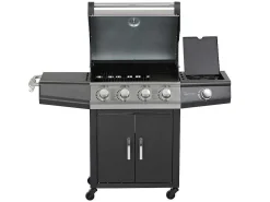 Barbecue Op Gas Met 4 Branders En 1 Rechaud Aan De Zijkant 143 X 54 X 115 Cm - Smoky-Vente-unique New